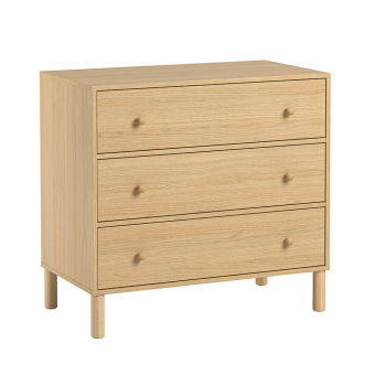 Commode 3 tiroirs à langer Tela - Chêne Vox