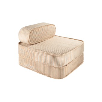 Fauteuil Flip convertible en velours côtelé - Beige Wigiwama