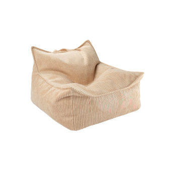 Fauteuil Pouf Ottoman en velours côtelé - Beige Wigiwama