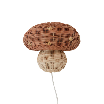Lampe applique Champignon en rotin OYOY