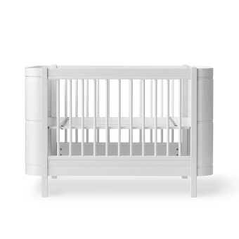 Lit bébé évolutif Mini+ Wood sans kit de conversion - Blanc Oliver Furniture