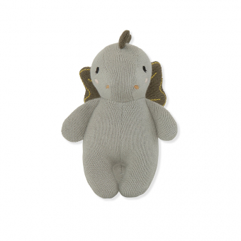 Mini doudou hochet Dragon - Gris vert Konges Slojd