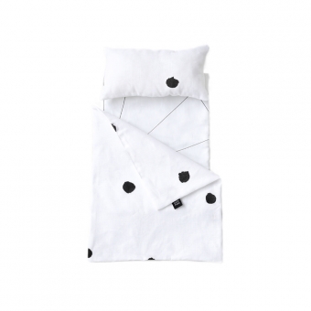 Petite parure de lit Ladybird landau Toy Pram - Blanc/Noir Ooh Noo