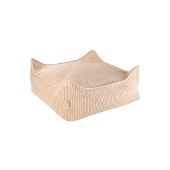 Pouf carré Ottoman en velours côtelé - Beige Wigiwama