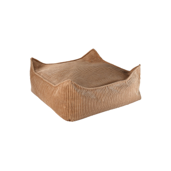 Pouf carré Ottoman en velours côtelé - Toffee Wigiwama