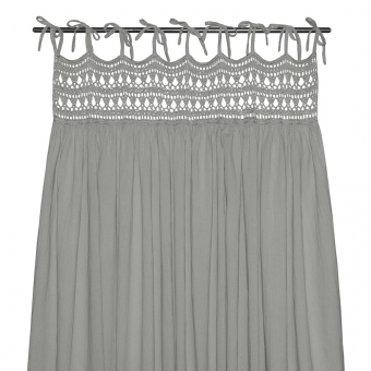 Rideau Tara Crochet et coton bio - Gris argent Numéro 74