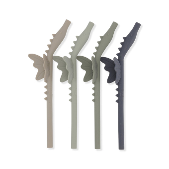 Set de 4 pailles Dragon - Vert mix Konges Slojd