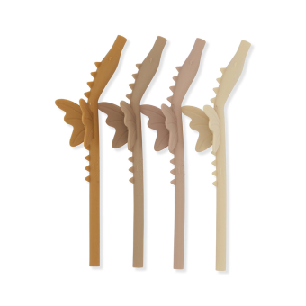 Set de 4 pailles Dragon - Rose mix Konges Slojd