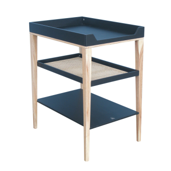 Table à langer Bois et Cannage Rotin Nami - Noir Théo