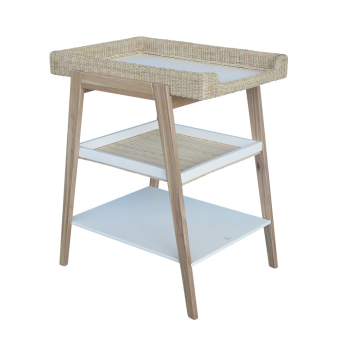 Table à langer en osier Marélia - Blanc Théo