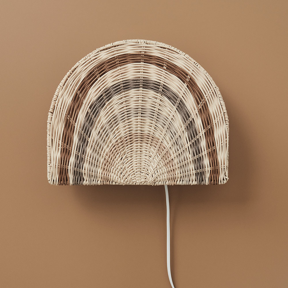 Lampe applique Rainbow en rotin OYOY