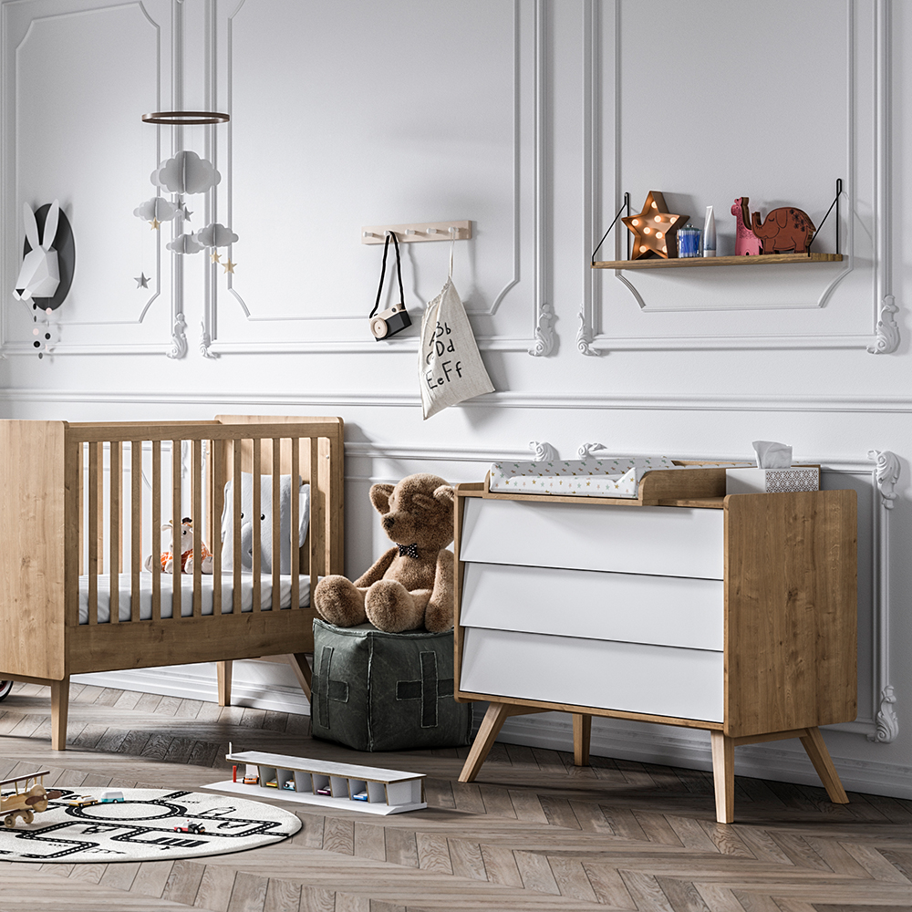 Lit bébé 60 x 120 Vintage - Chêne Vox