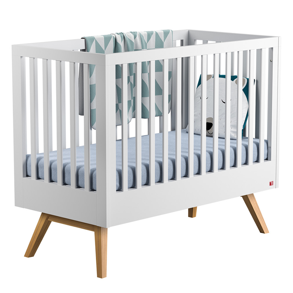 Lit bébé évolutif 70 x 140 Nature - Blanc - Vox