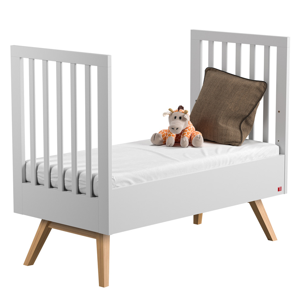 Lit bébé évolutif 70 x 140 Nature - Blanc - Vox