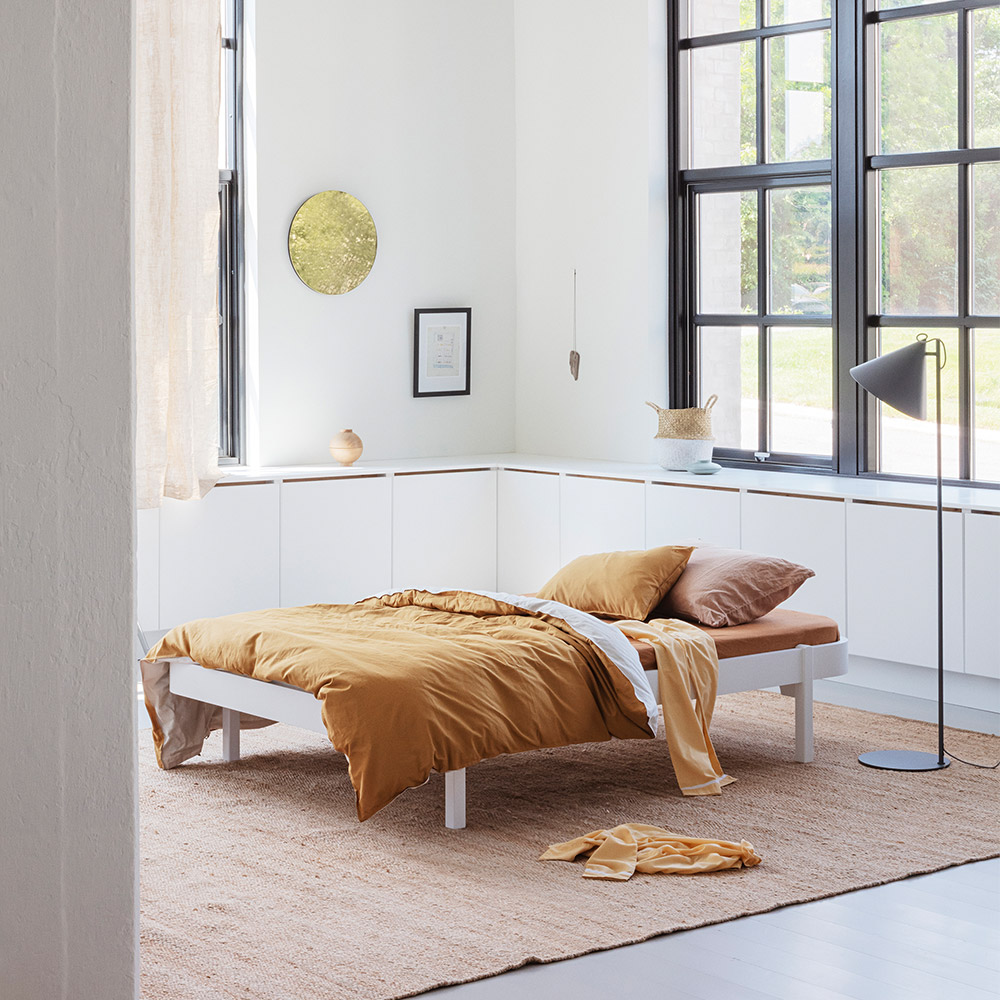 Lit ado Wood Lounger 120x200 - Blanc - Oliver Furniture