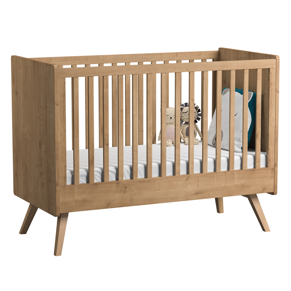 Lit bébé évolutif 70 x 140 Vintage - Chêne - Vox