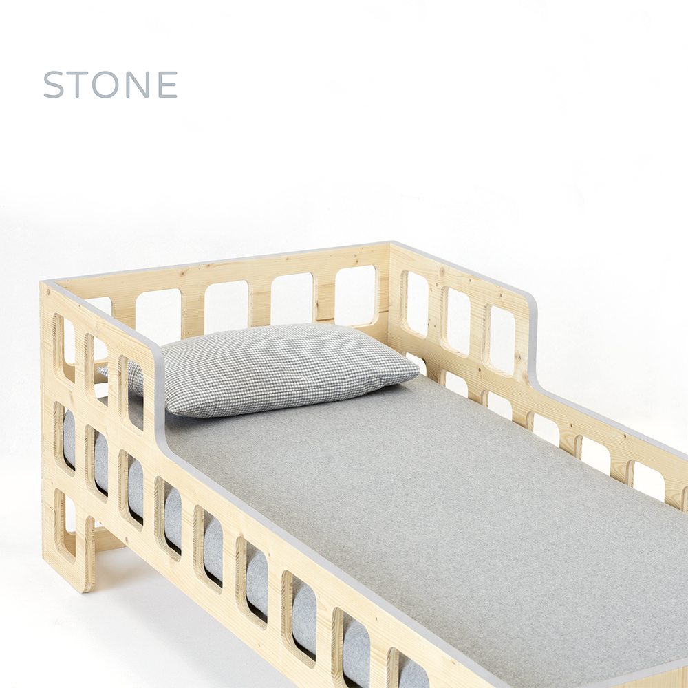 Lit junior Lukaas - Gris stone - XO In My Room