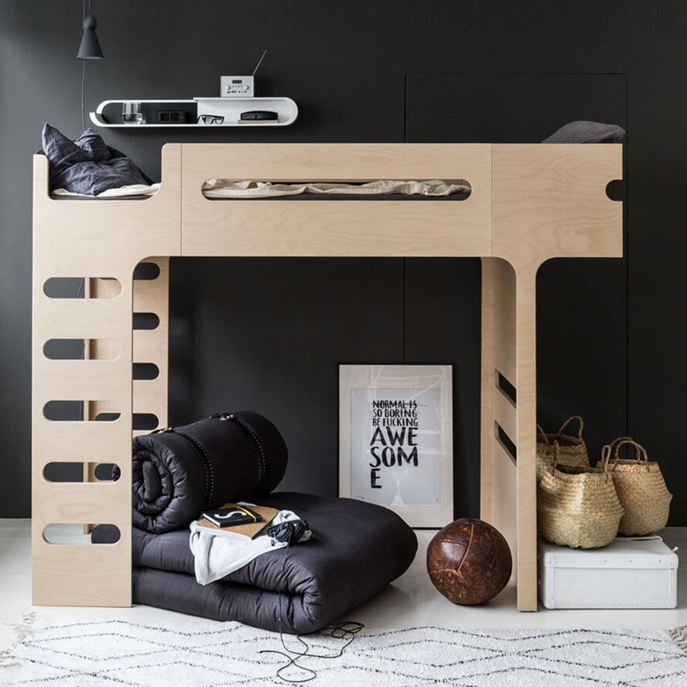 Lit mezzanine F Bunk Bed - Naturel - Rafa Kids