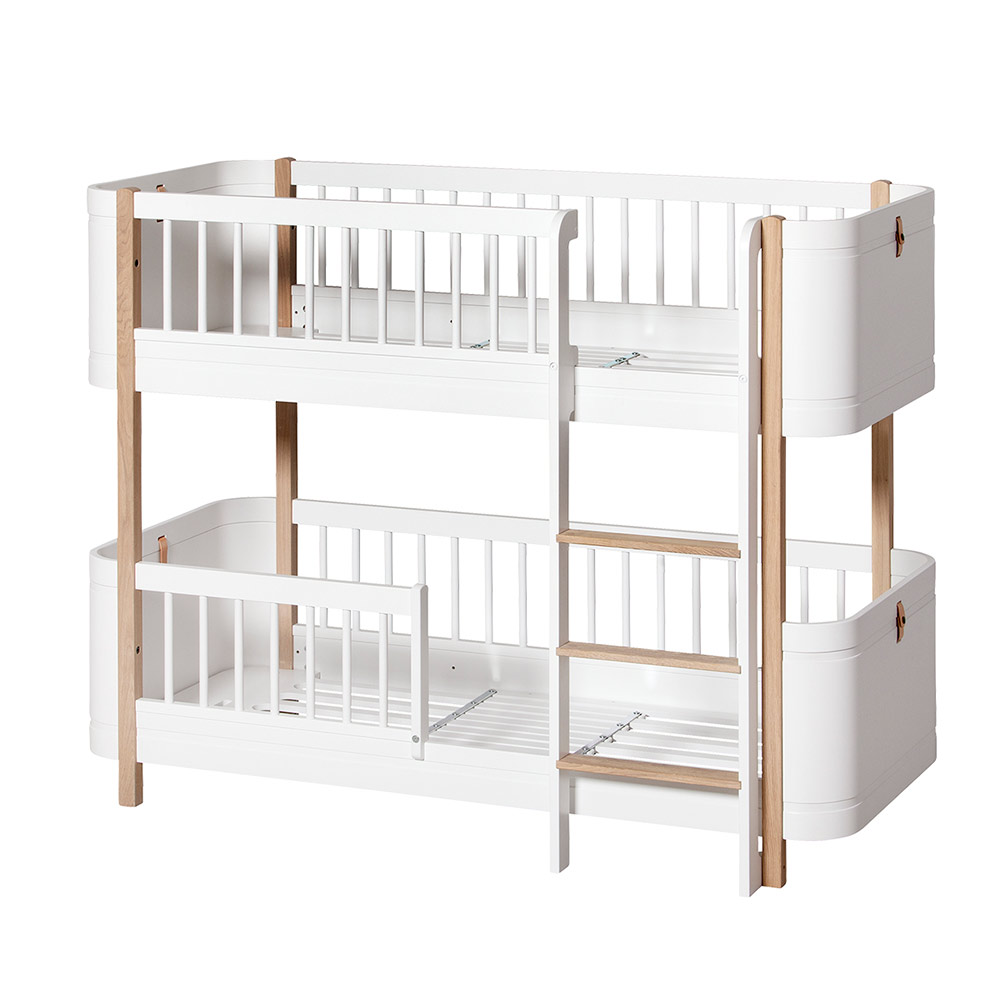 Lit superposé junior Wood Mini+ - Blanc/Chêne - Oliver Furniture