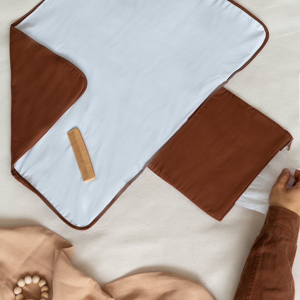 Matelas à langer de Voyage Imperméable - Terracotta - Nobodinoz