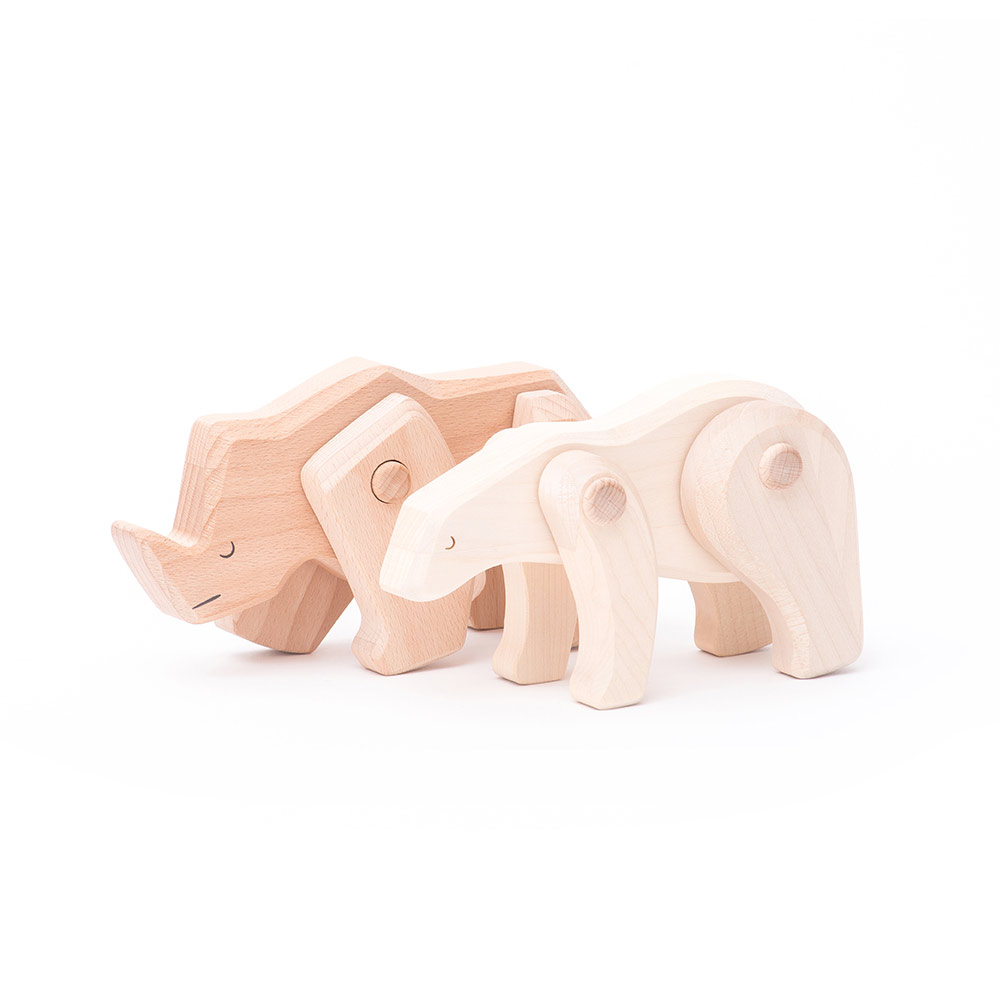 Ours polaire en bois articulé Bajo