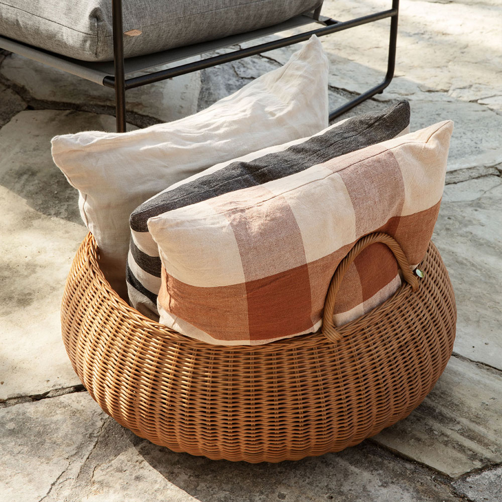 Grand Panier de rangement tressé bas Ferm Living