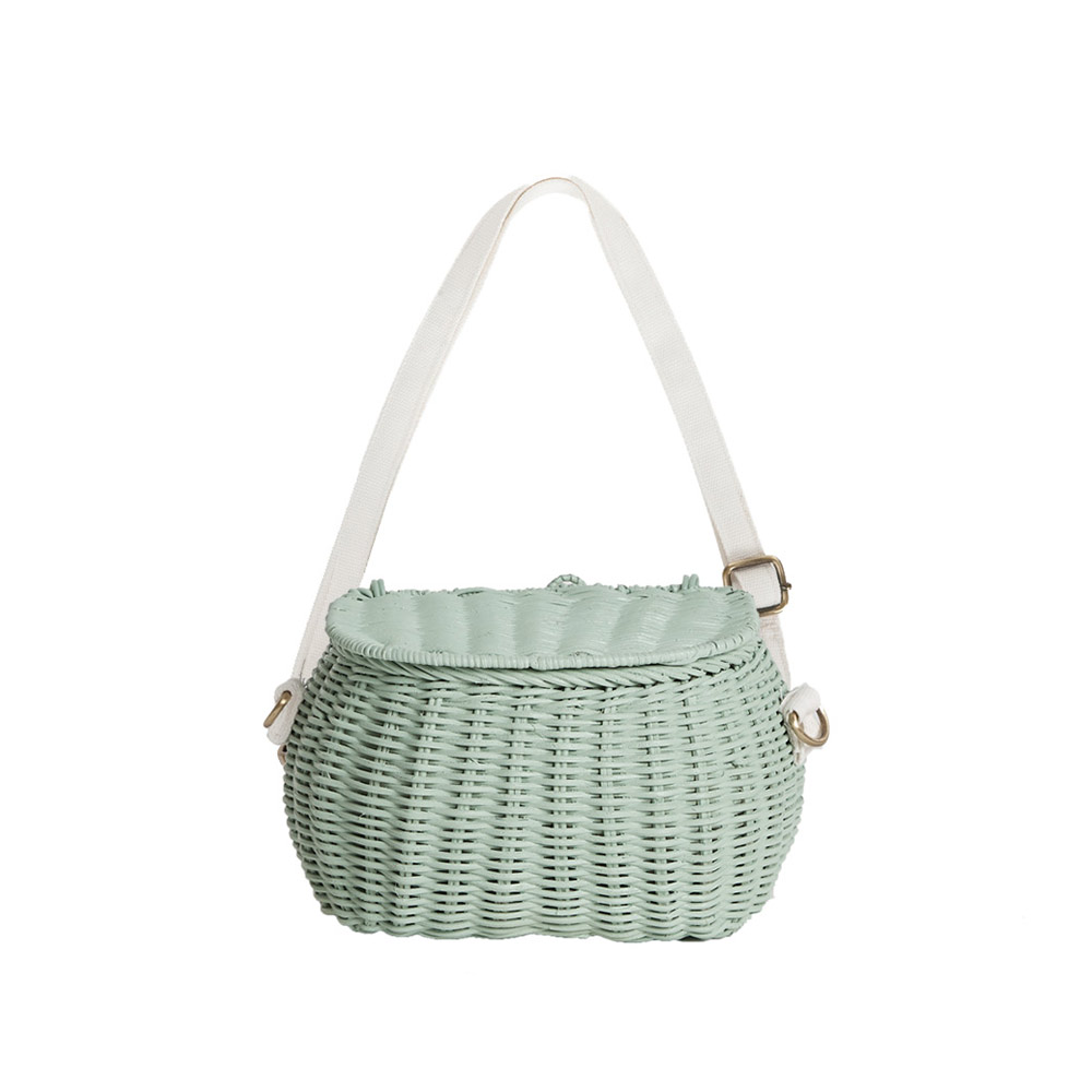 Panier en rotin MiniChari enfant - Mint - Olli Ella