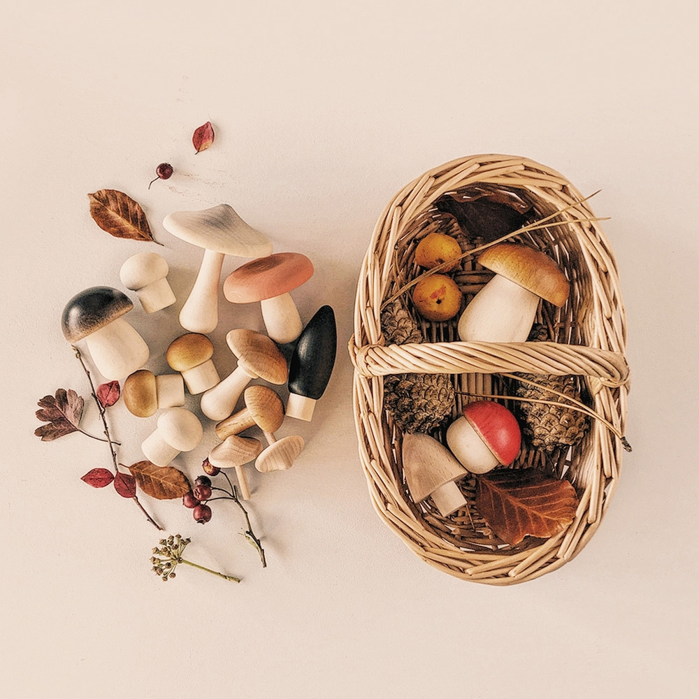 Panier de Champignons en bois Moon Picnic