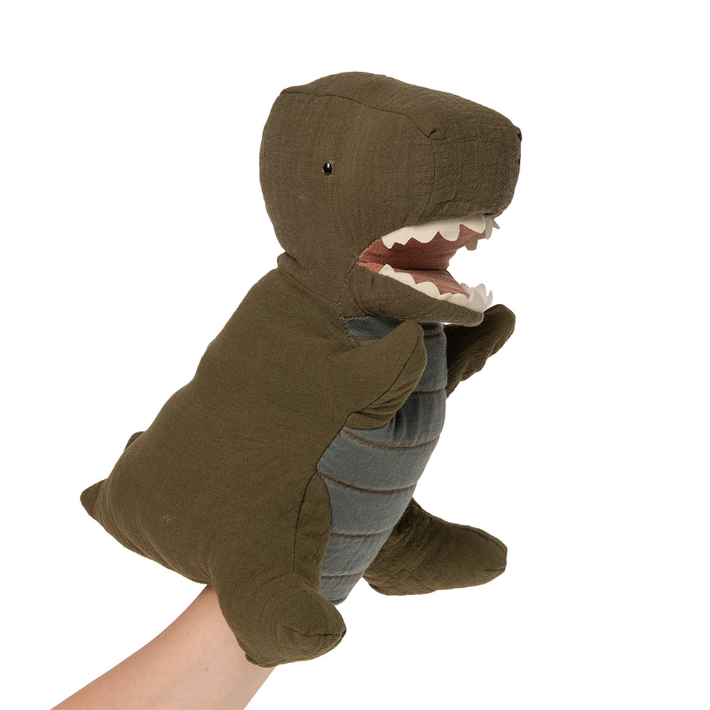 Peluche Marionnette Dinosaure Rex - Kaki - Maileg