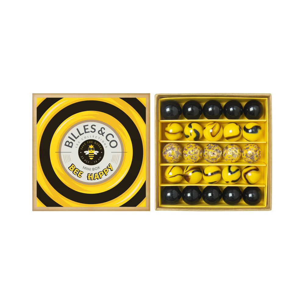 Petit Coffret de 25 Billes - Bee Happy - Billes and Co