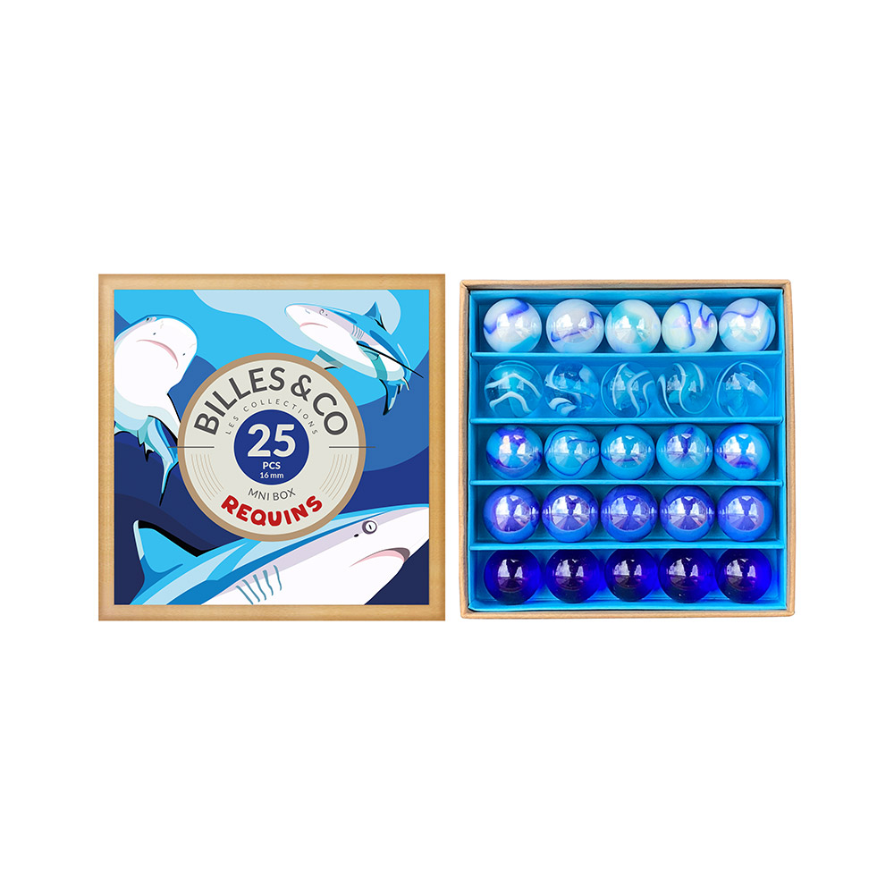 Petit Coffret de 25 Billes - Requins - Billes and Co
