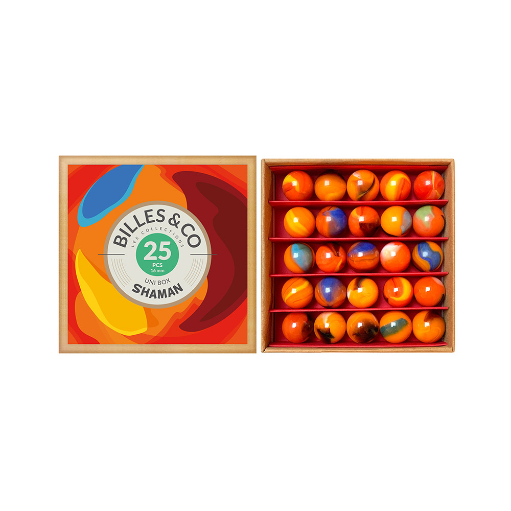 Petit Coffret de 25 Billes - Shaman - Billes and Co