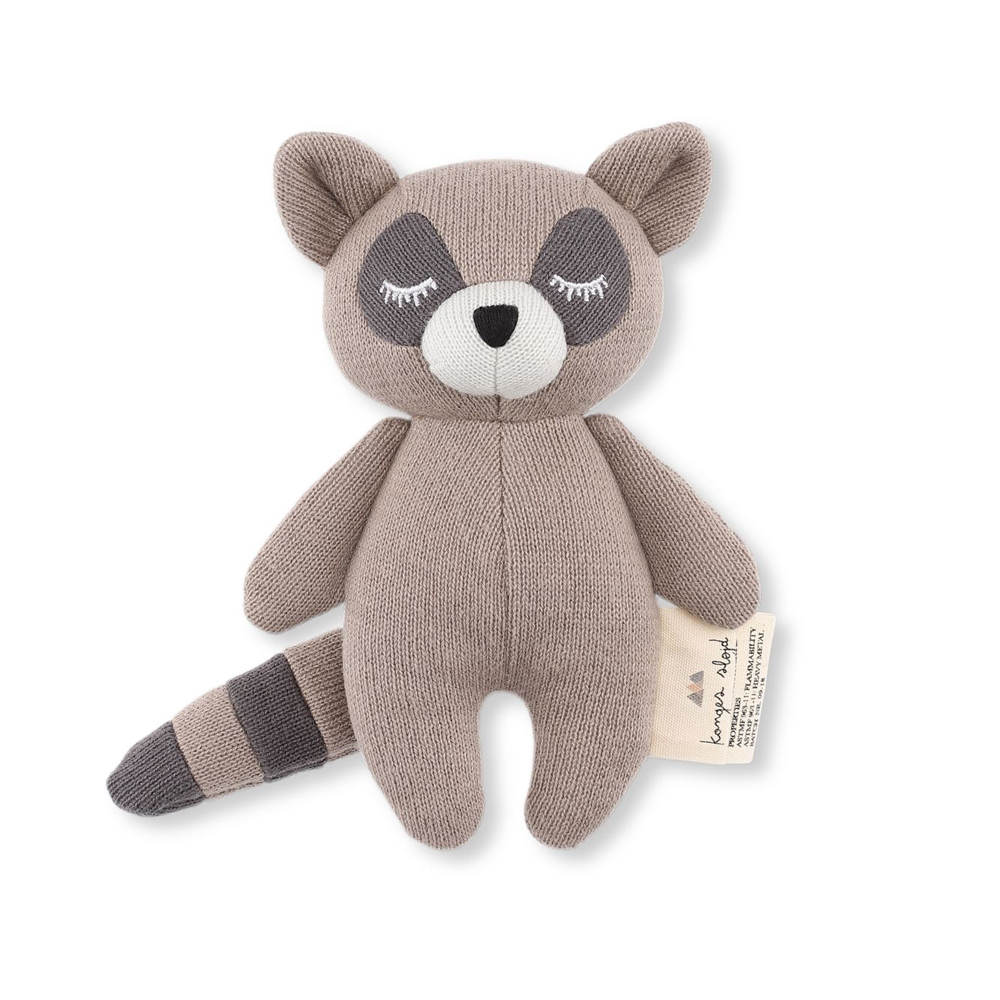 Mini doudou hochet Raton laveur - Konges Slojd