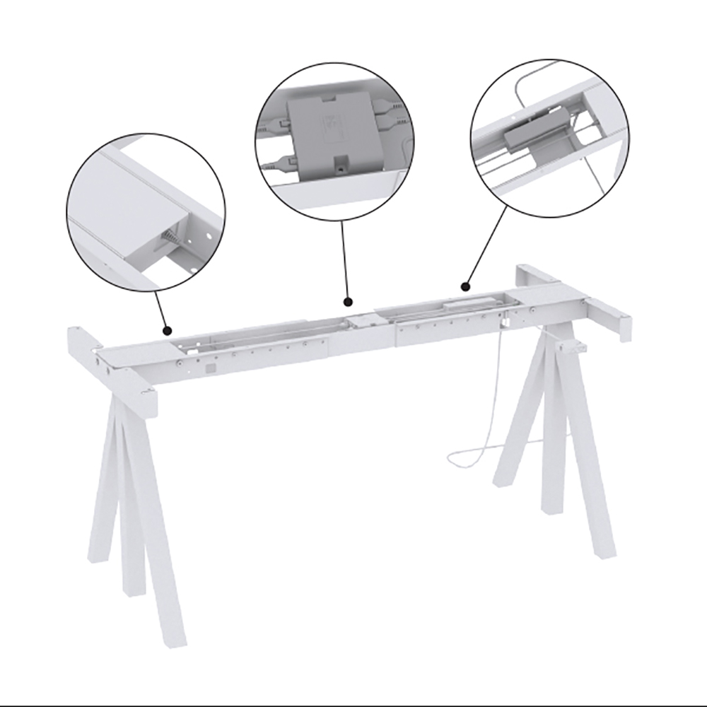 Piètement réglable pour plateau bureau - Blanc - String Furniture