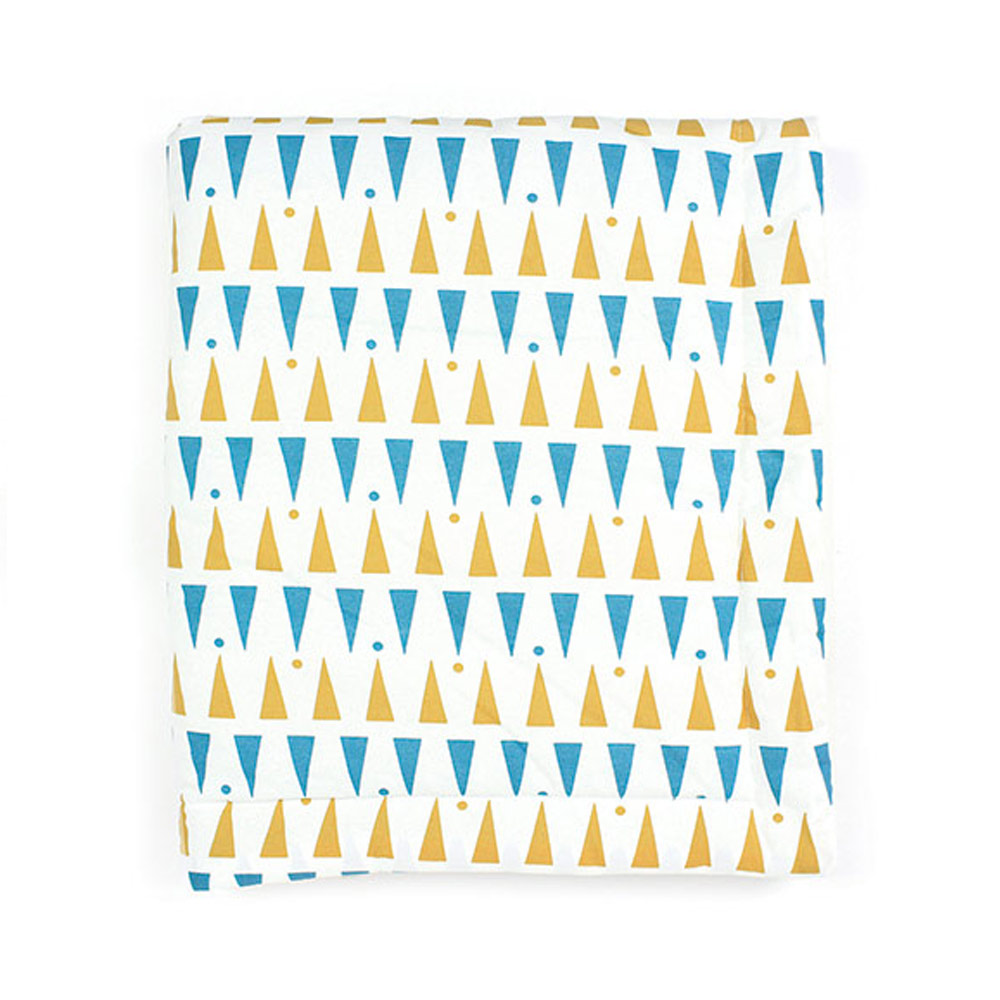 Edredon Copenhagen Triangles - Bleu/Miel Nobodinoz