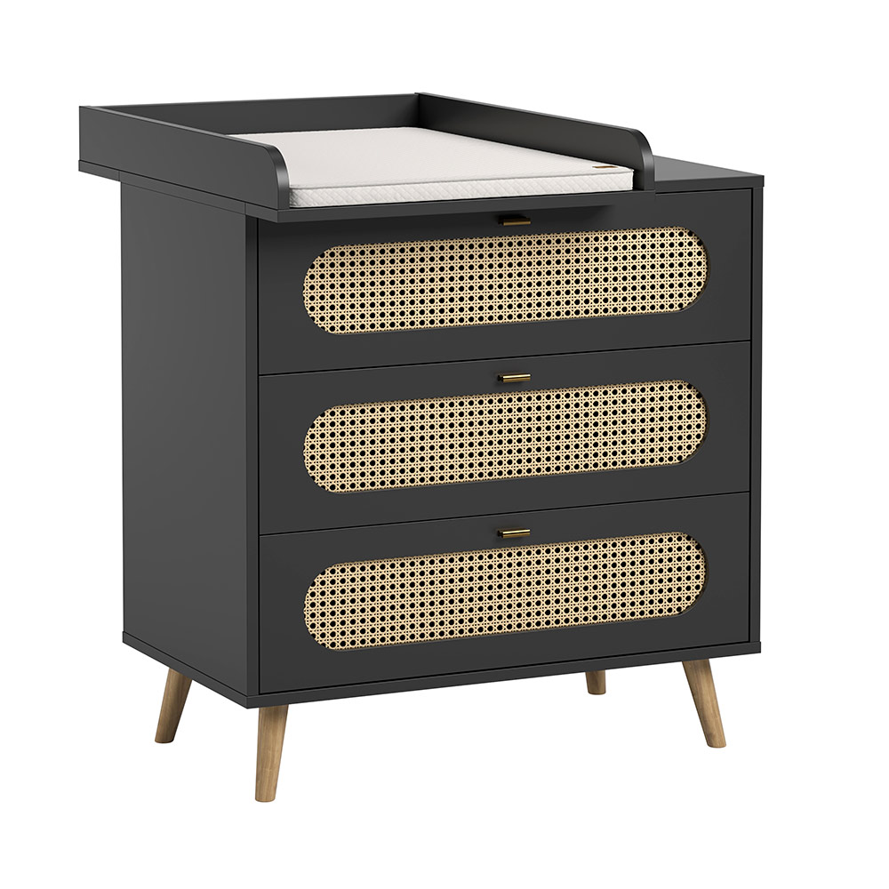 Plan à langer pour commode Canne - Noir Vox