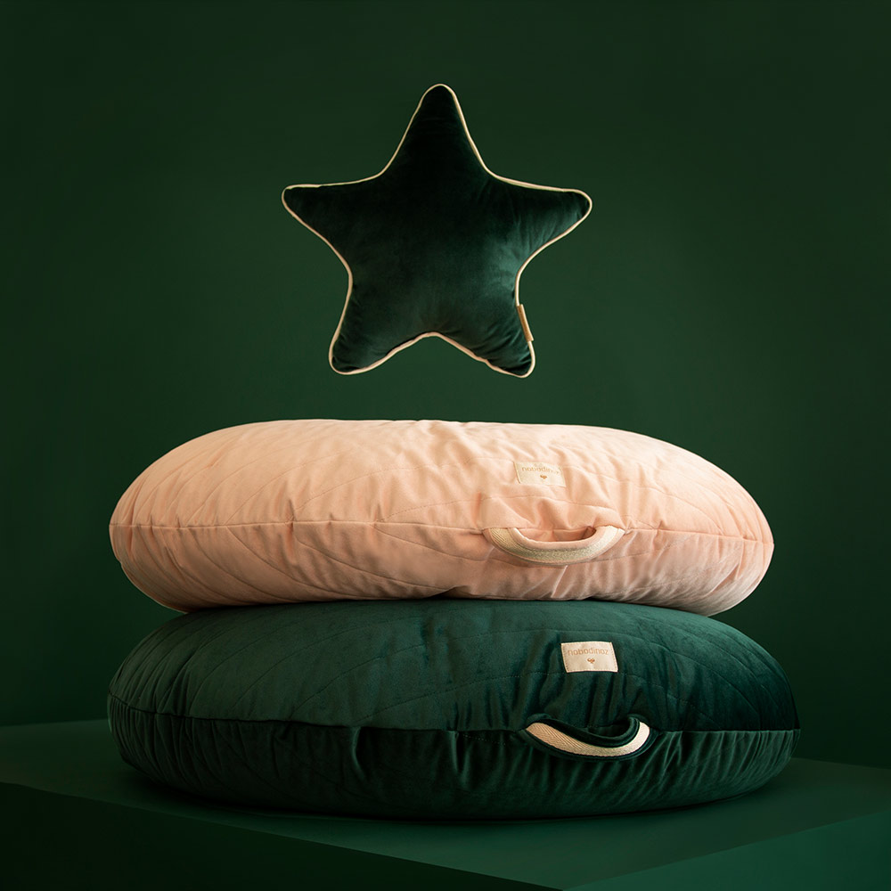 Pouf Sahara éco-velours - Emeraude - Nobodinoz