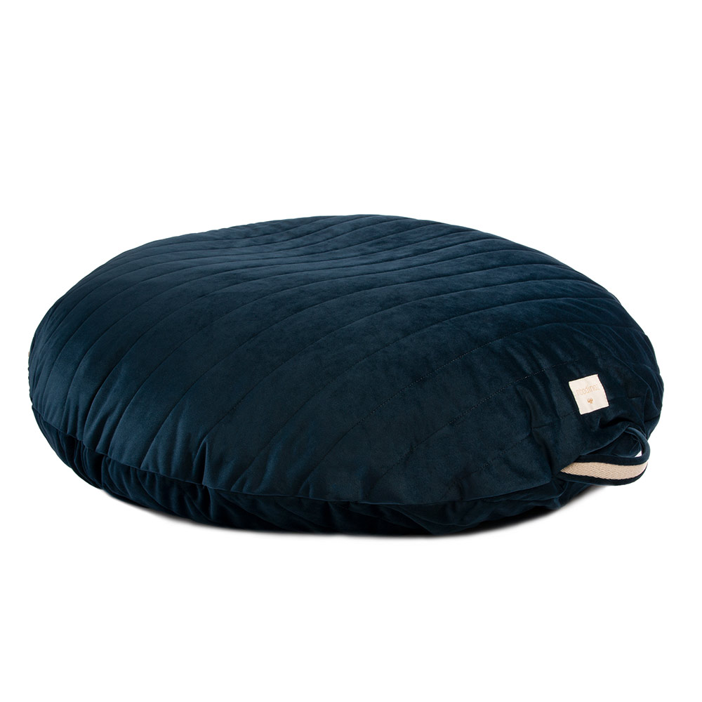 Pouf Sahara éco-velours - Bleu nuit - Nobodinoz