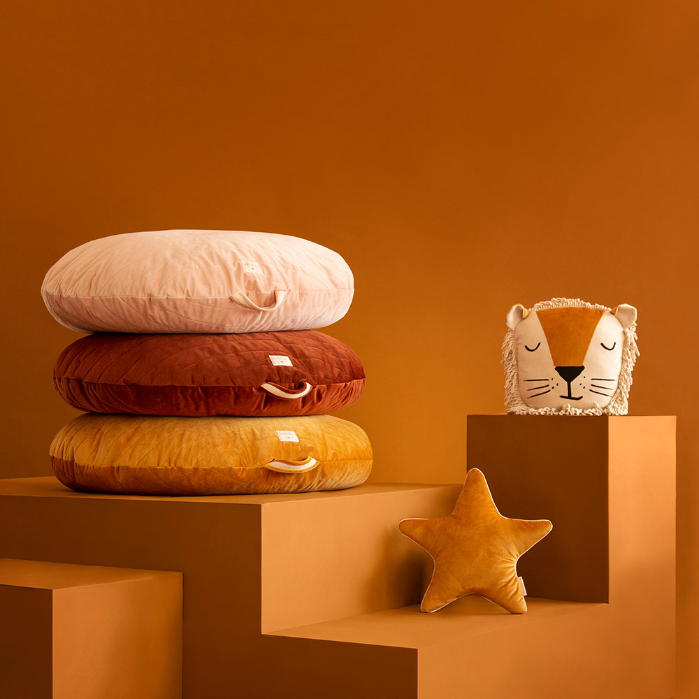 Pouf Sahara éco-velours - Moutarde - Nobodinoz