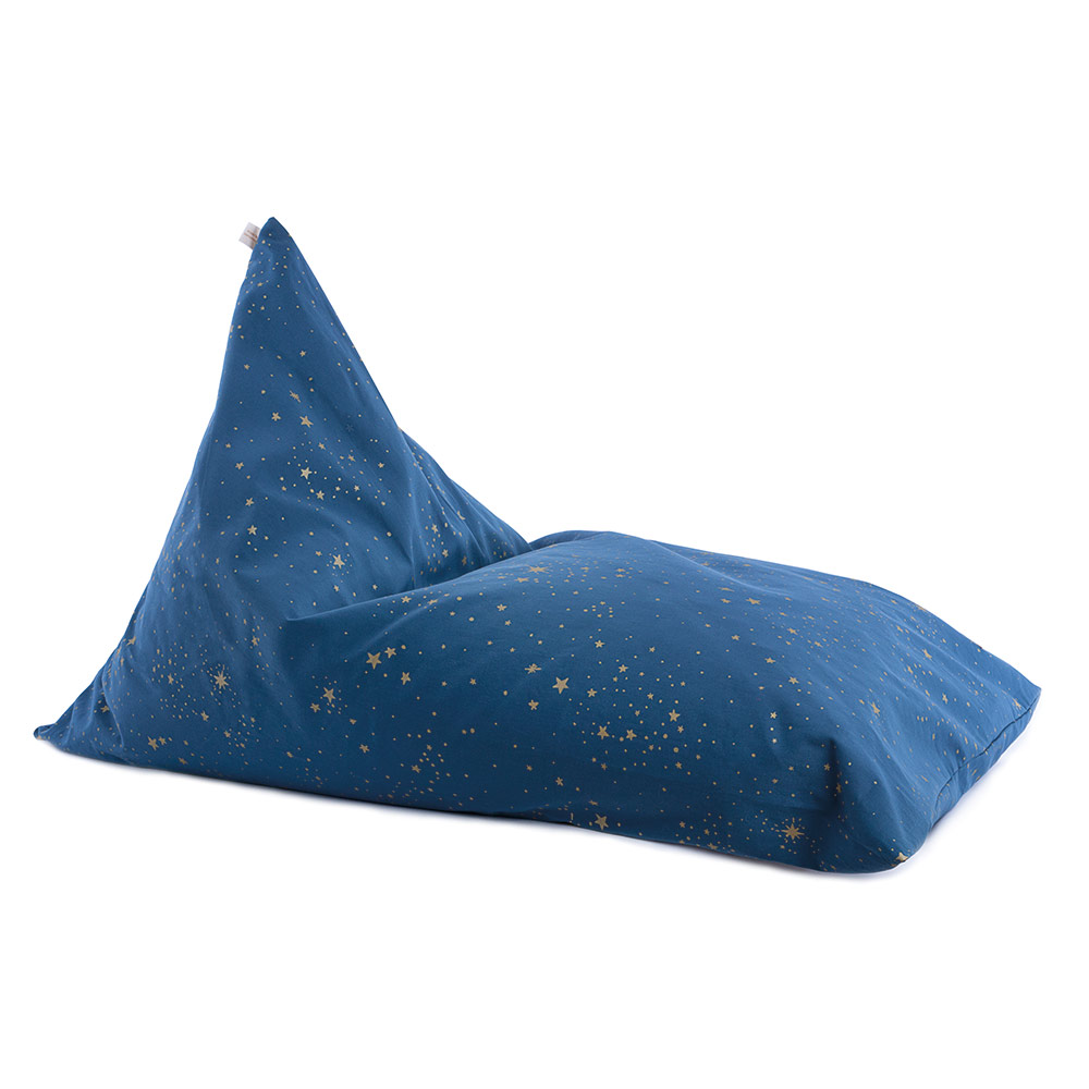 Pouf XL Essaouira Gold Stella - Bleu nuit - Nobodinoz