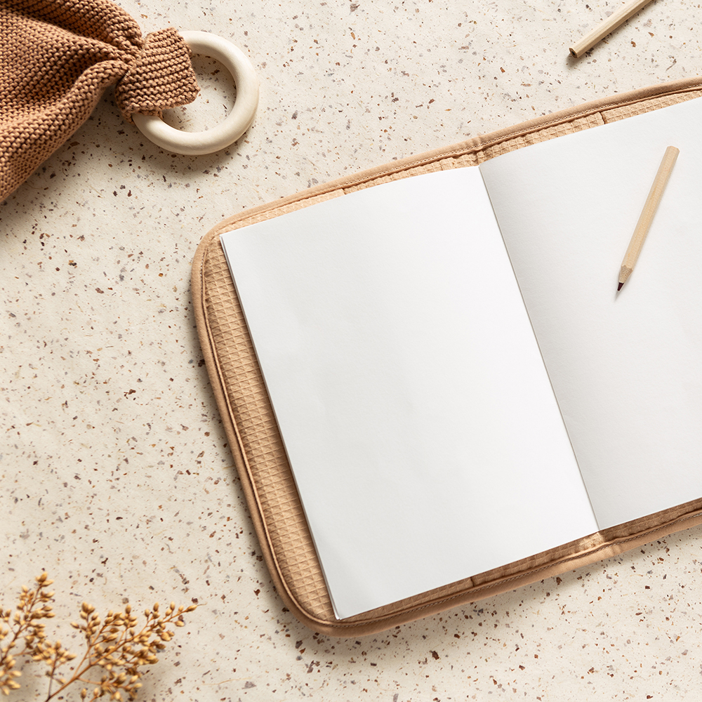 Protège carnet de santé Poema Nid d'abeille - Nude - Nobodinoz