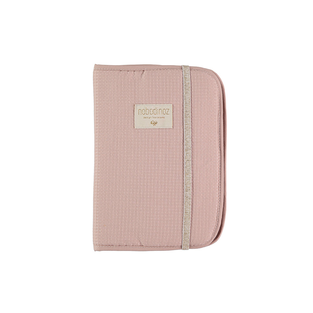 Protège carnet de santé Poema Nid d'abeille - Vieux Rose - Nobodinoz