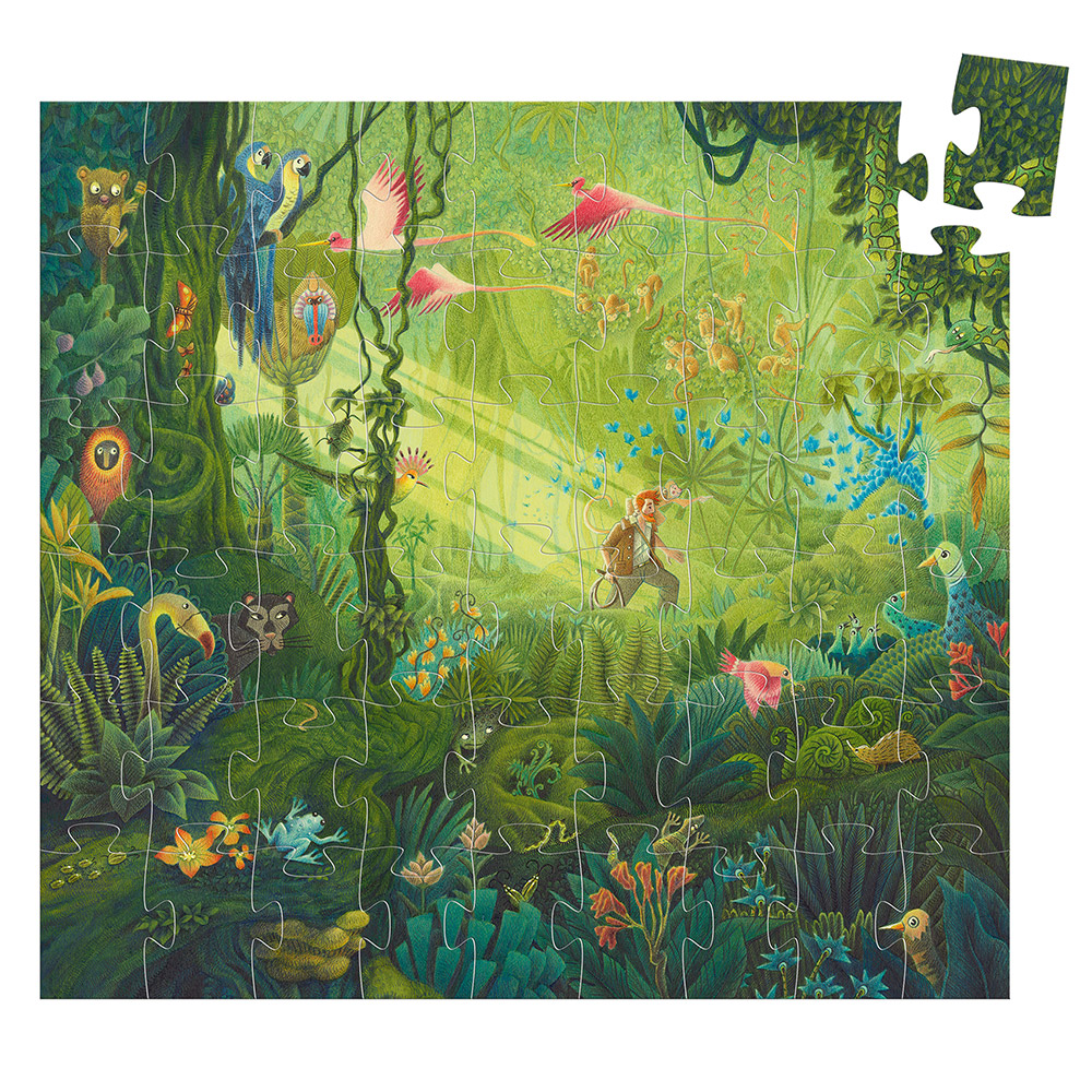 Puzzle Silhouette Dans la Jungle - 54 pièces - Djeco