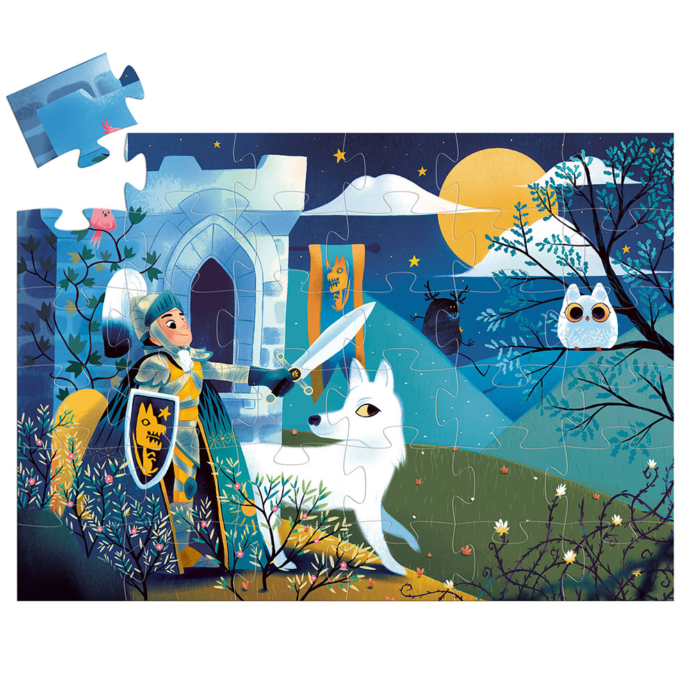 Puzzle Silhouette Chevalier de la Pleine Lune - 36 pièces - Djeco