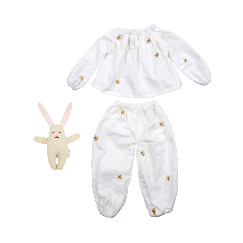 Pyjama et doudou pour poupée Meri Meri