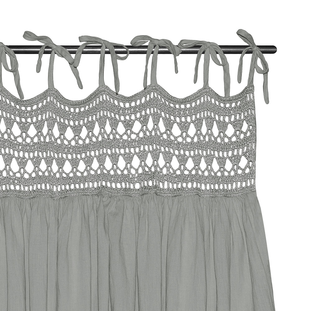 Rideau Tara Crochet et coton bio - Gris argent Numéro 74