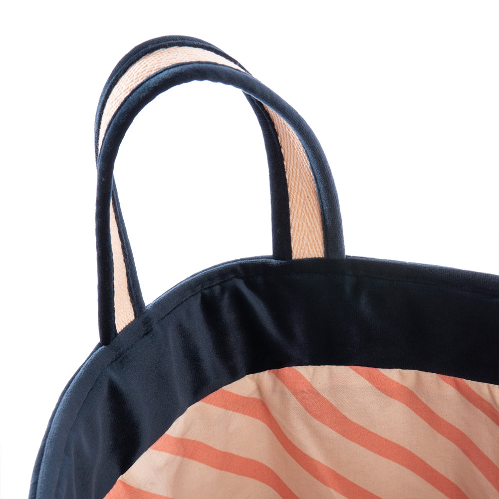 Sac de rangement Velours Savanna - Bleu nuit - Nobodinoz