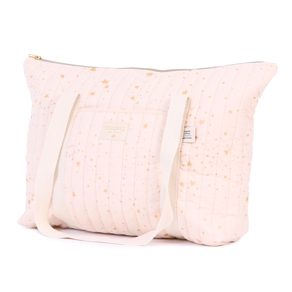 Sac de maternité Paris gold stella Elements - Rose poudré - Nobodinoz