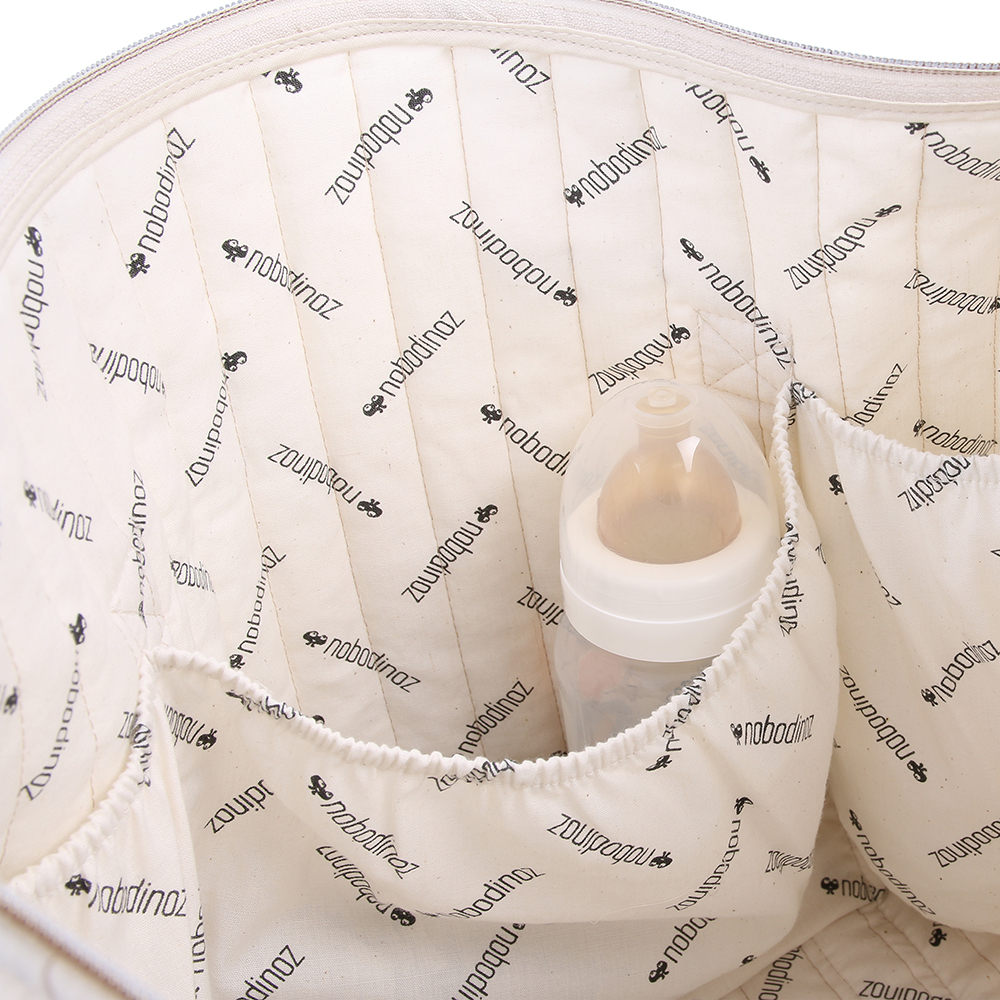 Sac de maternité Paris gold stella Elements - Rose poudré - Nobodinoz