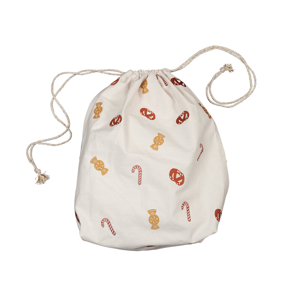 Sac Cadeaux Noël brodé Candy - Fabelab